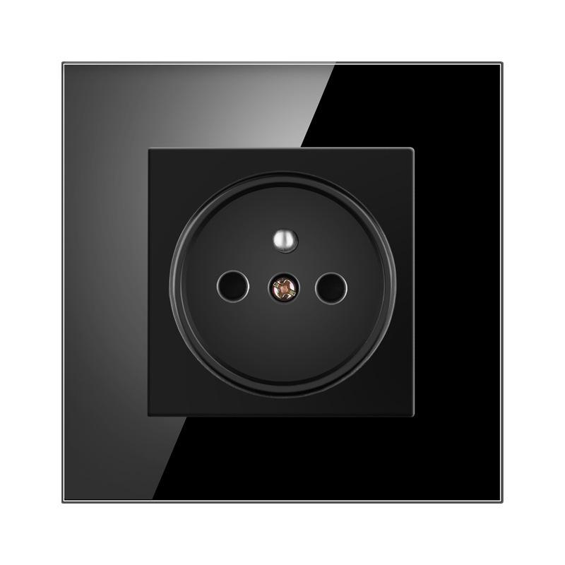 European Standard 86 Type French Socket Wall Power Supply 16A Tempered Glass Panel