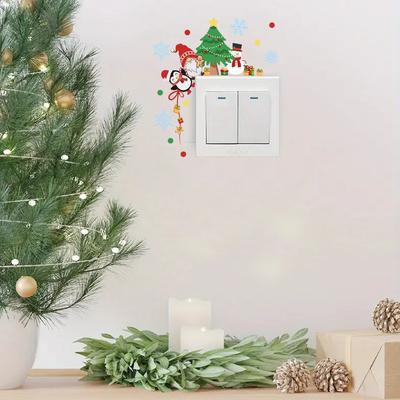 Christmas Santa Claus Switch Sticker Merry Christmas Decor for Home 2025 Navidad Xmas Ornament Penguin Sticker New Year 2026
