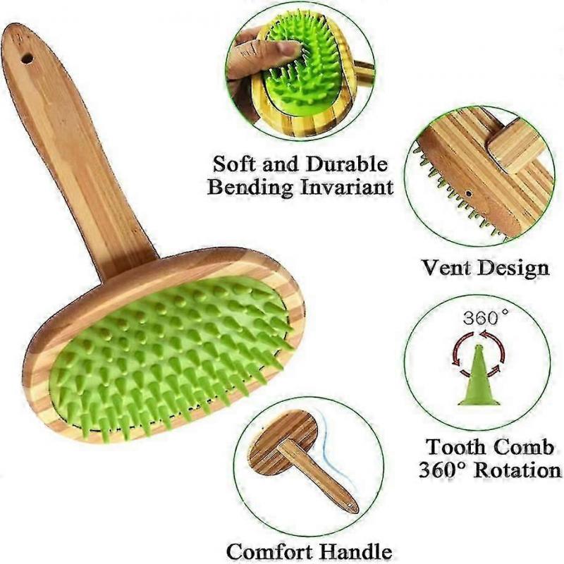 Dog Cat Grooming Brush Rubber Massage Cleaning Brush Pet Bath Epilator Massage Comb Short And Long