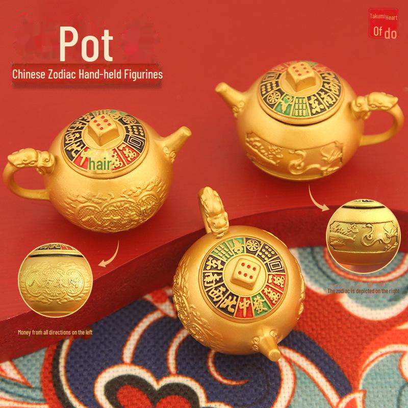 Twelve Zodiac Snake Year Mini Pot Keychain Pendant - Fortune Gift