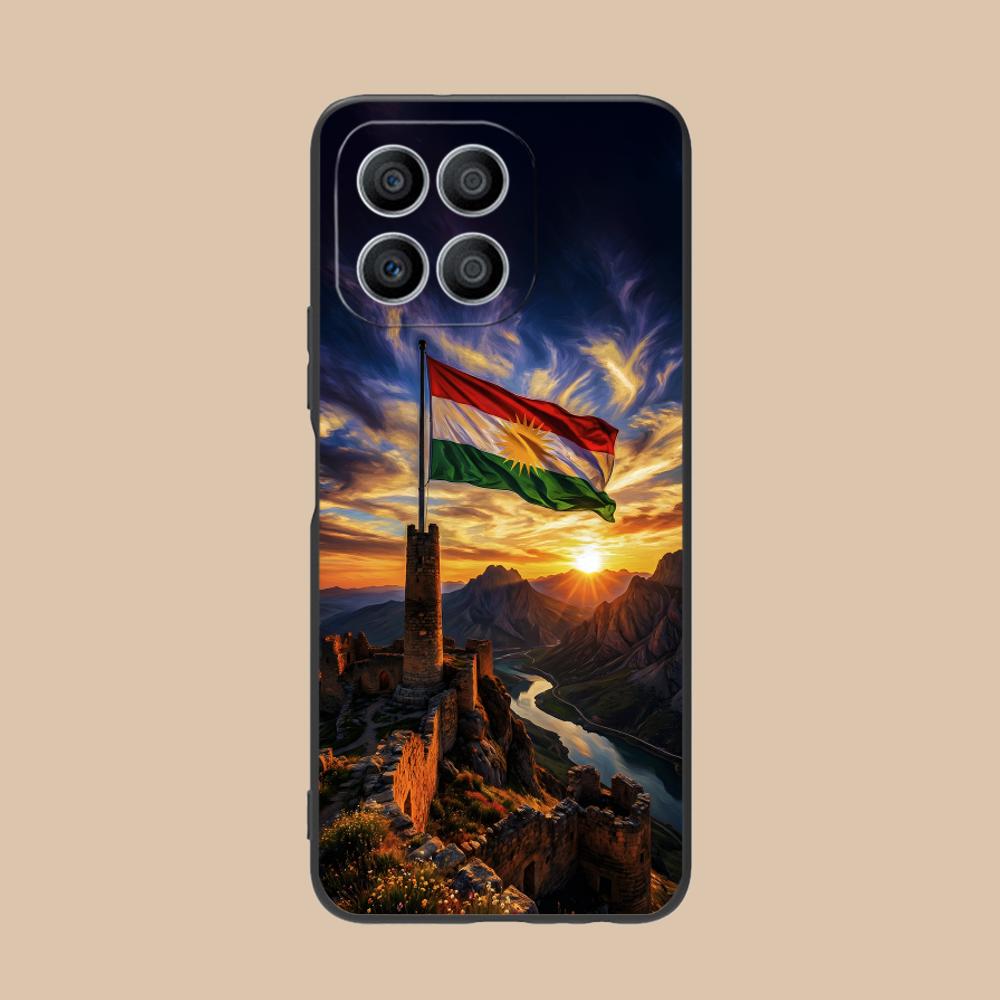 Kurdistan Flag Matte TPU Mobile Phone Case for Honor 90 80 70 60 50 30 20 10 9 8 7 Pro S SE Lite 5G Colorful Printing Cover