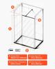 Fixed Glass Shower Panel, 864 x 1870 mm Full-Framed Fixed Shower Screen, 8 mm Thick Clear Tempered Glass Door with Bottom Seal Strip and Hardware,