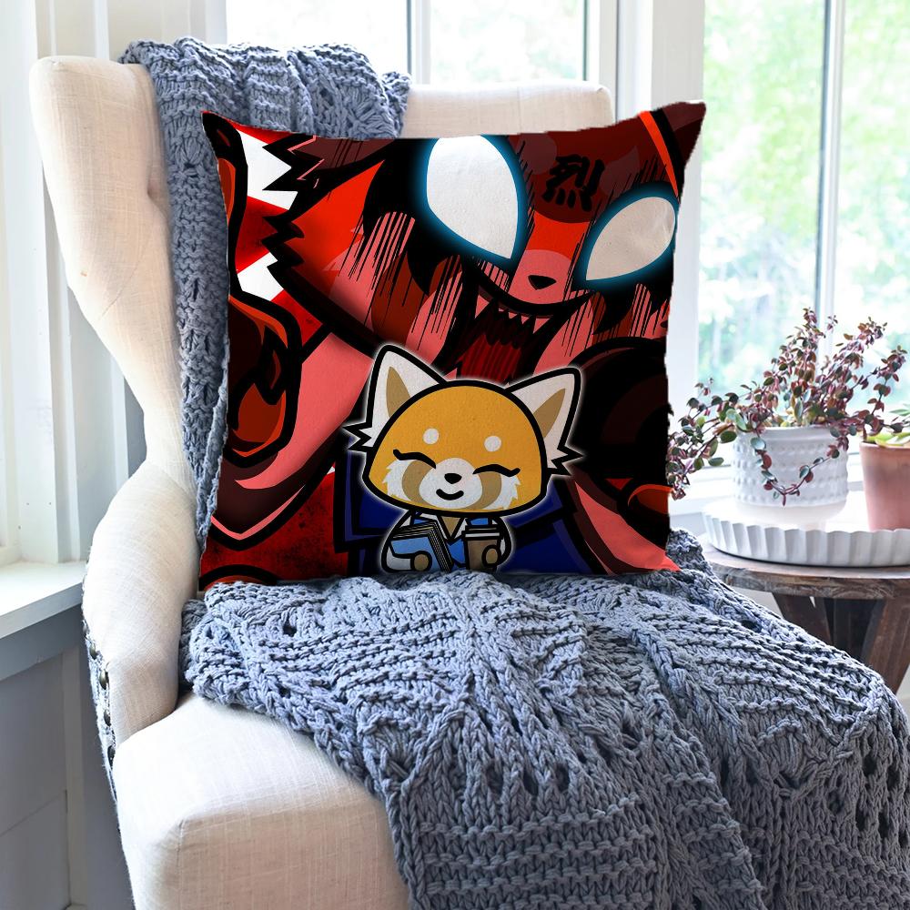 Cartoon Cute A-Aggretsuko Pillow Case Square Pillow Bedroom Sofa Leisure Comfort Cushion Car Living Room Home Decoration 40X40