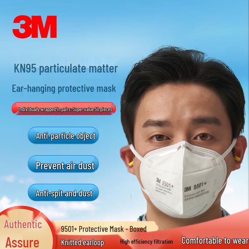 3M KN95 Respirator Dust Mask 9501+ Standard