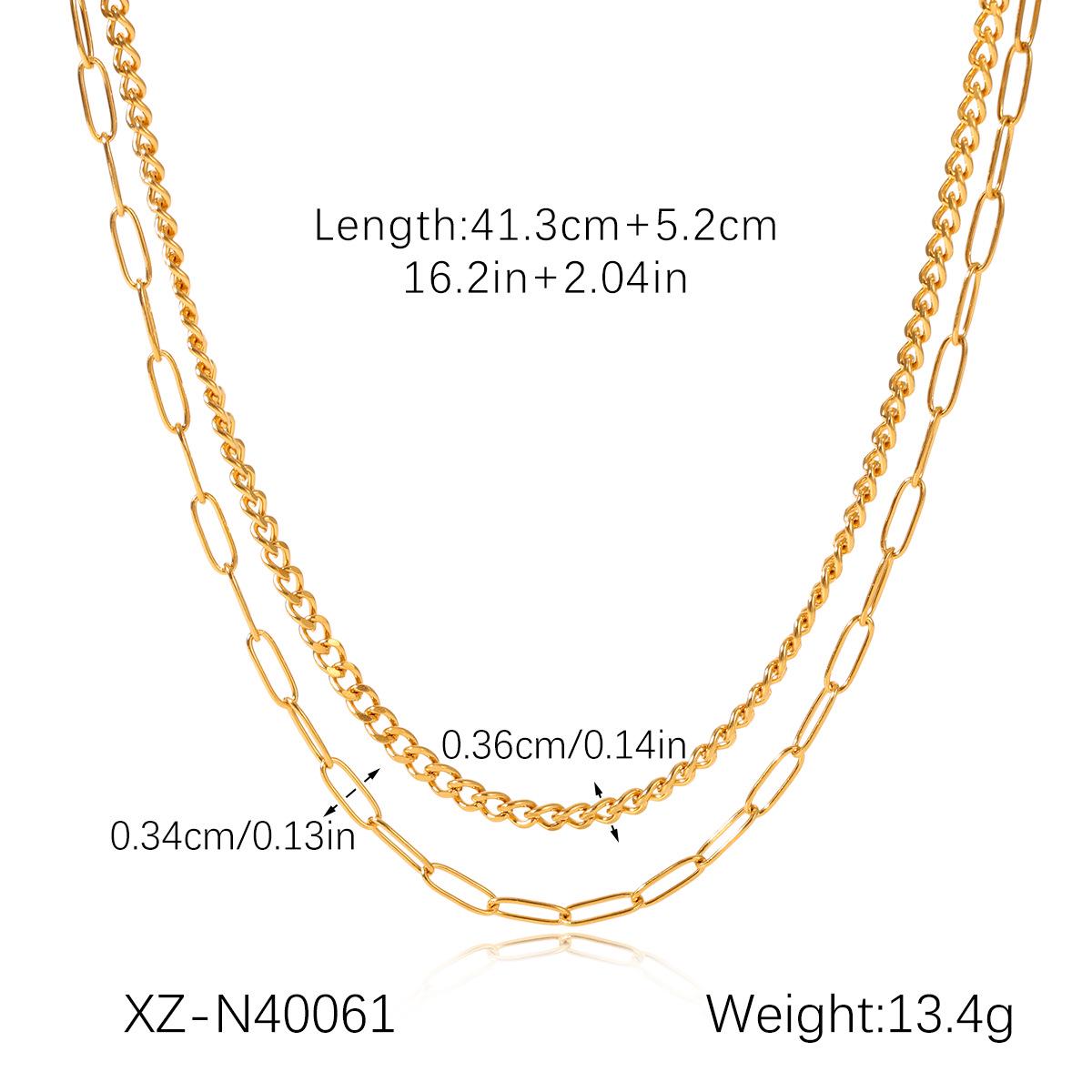 

Colorful Beaded Double-Layer Stainless Steel Necklace with Snake Bone Chain