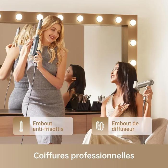 Dreame Pocket Neo Sèche-cheveux Haute Vitesse,3 Formes Pliables,300g Léger,300 Millions D'ions Négatifs/cm³, Gold
