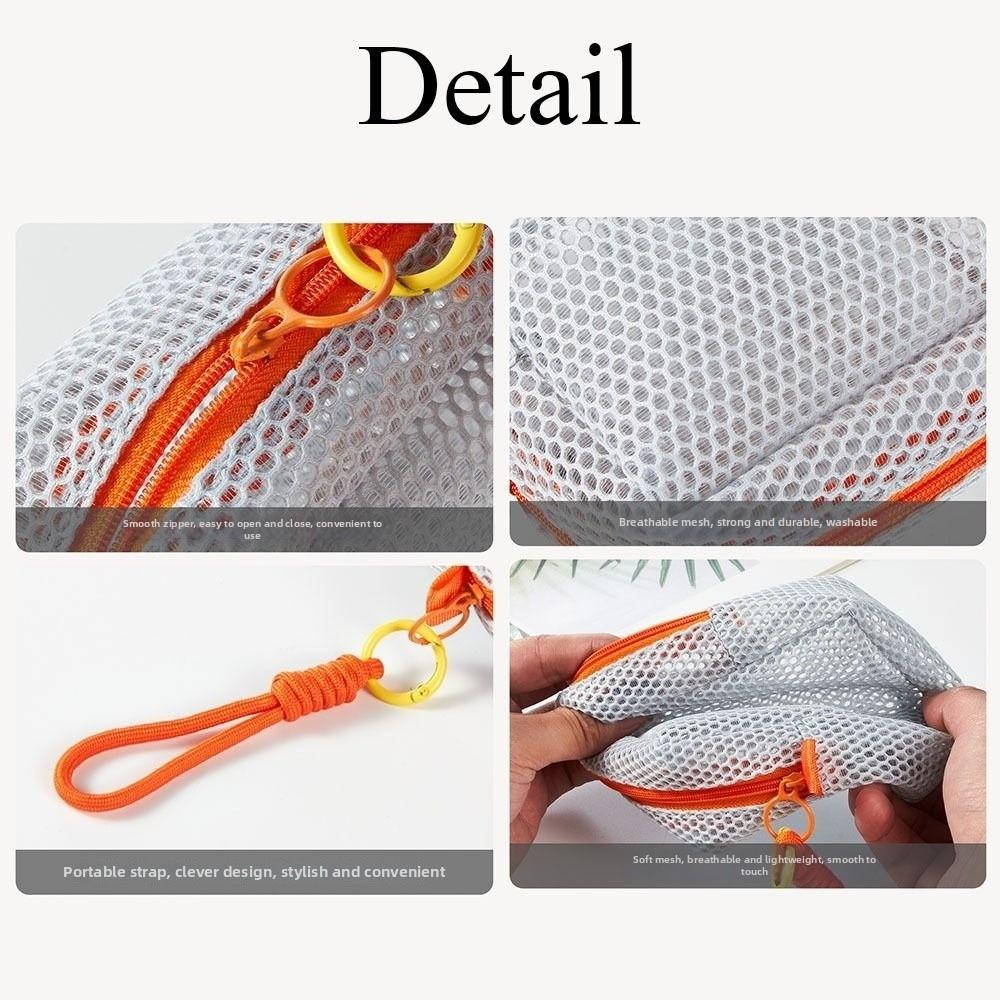 Kosmetiktasche aus Mesh mit großer Kapazität Dopamin-Farbe Geldbörse Robuste Aufbewahrungstasche