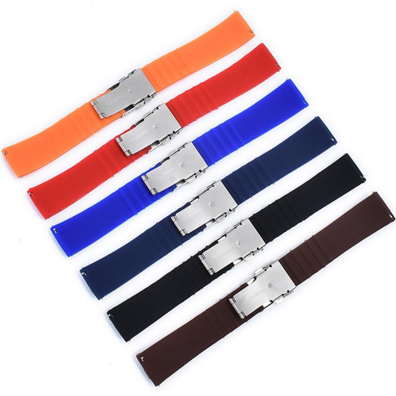 20mm 22mm Schnellverschluss Gummiarmband Verlängert Weiches Armbanduhr Silikonband für Herren Wasserdichtes Armband Zuschneidbar passend Armband