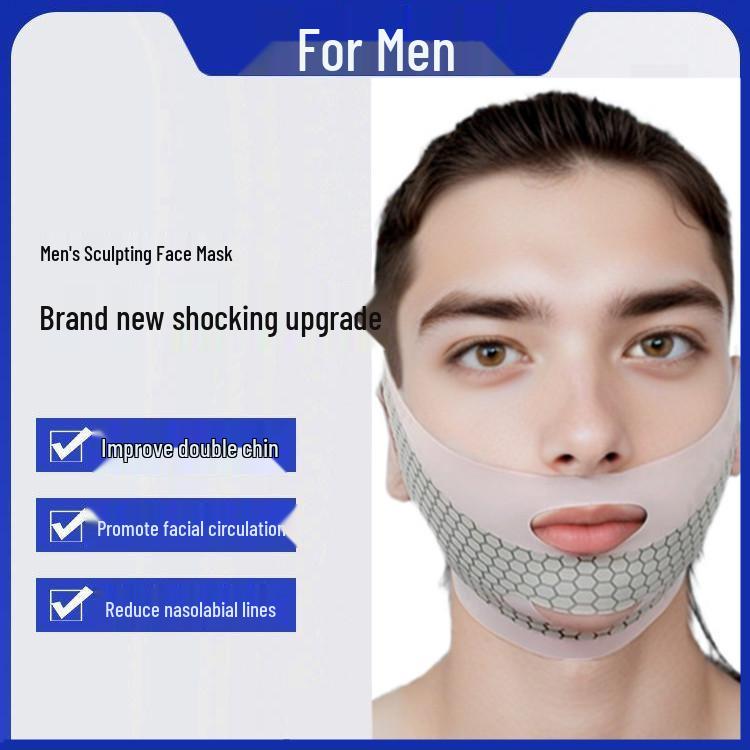 Men's V-Face Lifting and Firming Mask for Masseter Muscle and Nasolabial Folds Sculpting