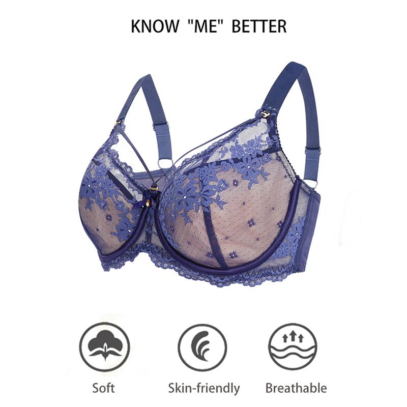 Sexy Lace Bras for Women Push Up Bra Plus Size Underwire Brassiere Intimate Ladies Lingerie 34 To 52