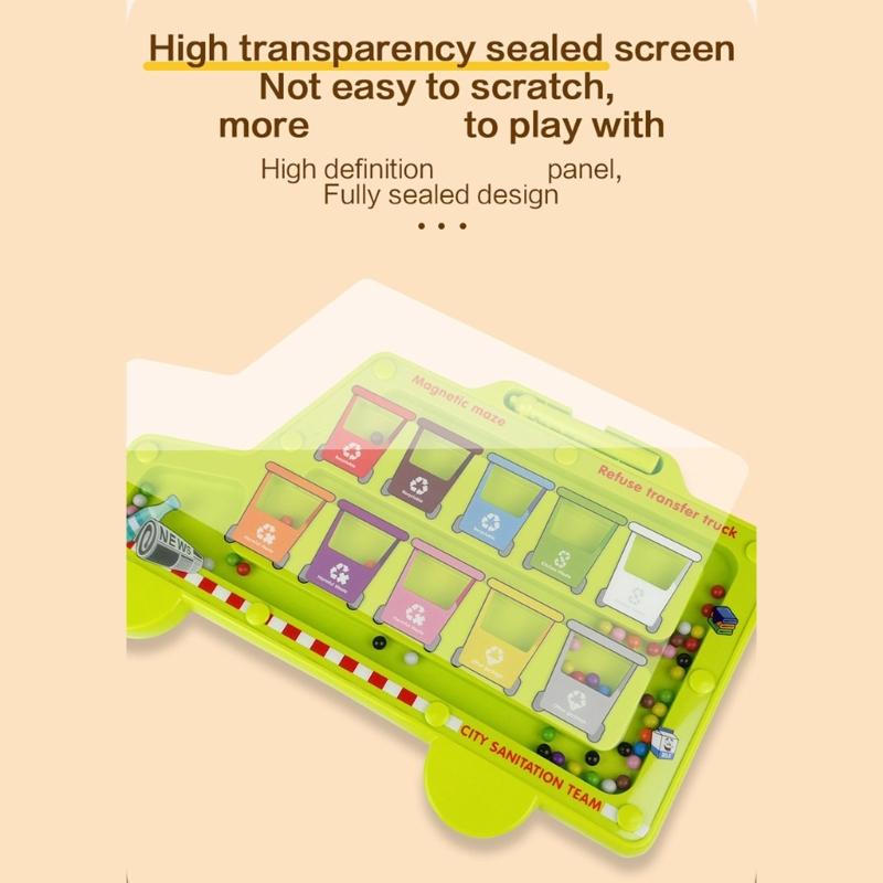 Interactive Walking Bead Toy for Preschool Magnetic Maze Puzzle Encourages Hand Eye Coordination Logical Thinking Skill
