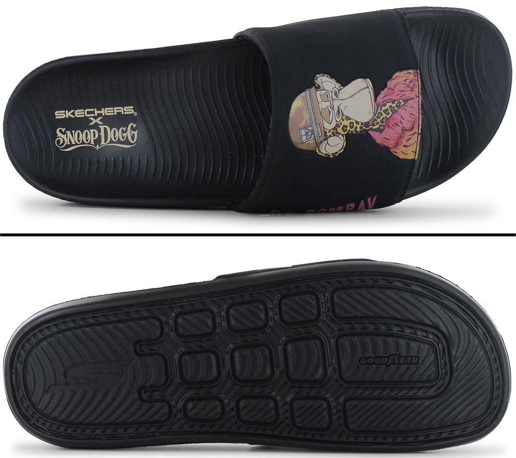 Skechers x Snoop Dogg - Hyper Slide Dr. Bombay - Herren Badelatschen Pantoletten 251015-BBK ORIGINAL