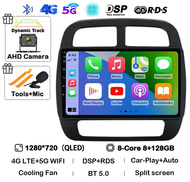 Android 14 Auto Carplay For Renault KWID K-ZE Dacia Spring 2015 2016 2017 2018 2019 Car Multimedia Player GPS Radio DSP Stereo