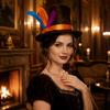 Headband Easter Costume Hat Dress Up Feathered Tall Hat  Stage Performance Event