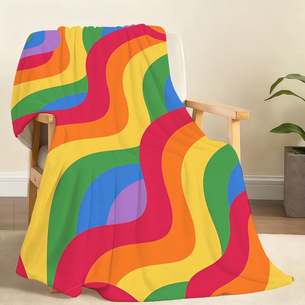 Fashion design colorful wave pattern wavy Blanket Soft Throw Blanket for Home Bedroom Bed Sofa Picnic Travel Office Blanket Gift