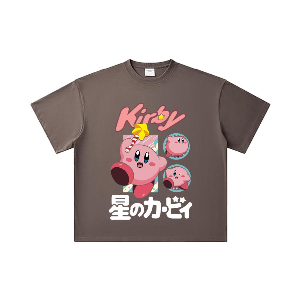 260 GSM Double Yarn 32 Count 100% Cotton Pokemon V7 Kirby Print Unisex Heavy Cotton T Shirt