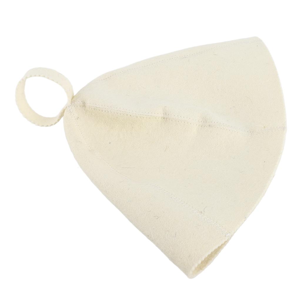 Beige Wool Felt Sauna Hat Cap for Russian Banya Sauna Hut With Hang Loop Supply