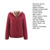 Women Hooded Jacket Cotton Quilted Coat Casual Loose Fit Long Sleeves Zipper Pocket Warm Solid Color Outwear for Ladies Autumn Winter