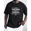 European Size Math Teacher Pattern Print Men's Comfy Chic T-shirt, Graphic Tee Men's Summer Outdoor Clothes, Men's Clothing, Tops For Men,Gift For Men