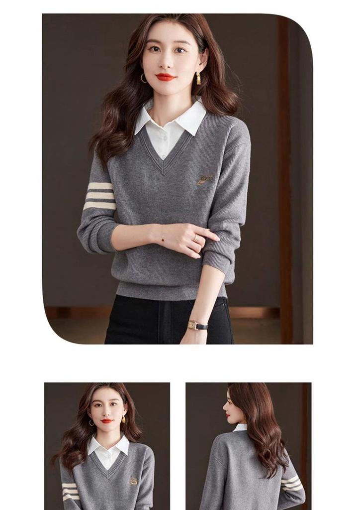 Women’s Chic Two-Piece Style Knit Sweater - Autumn/Winter 2024