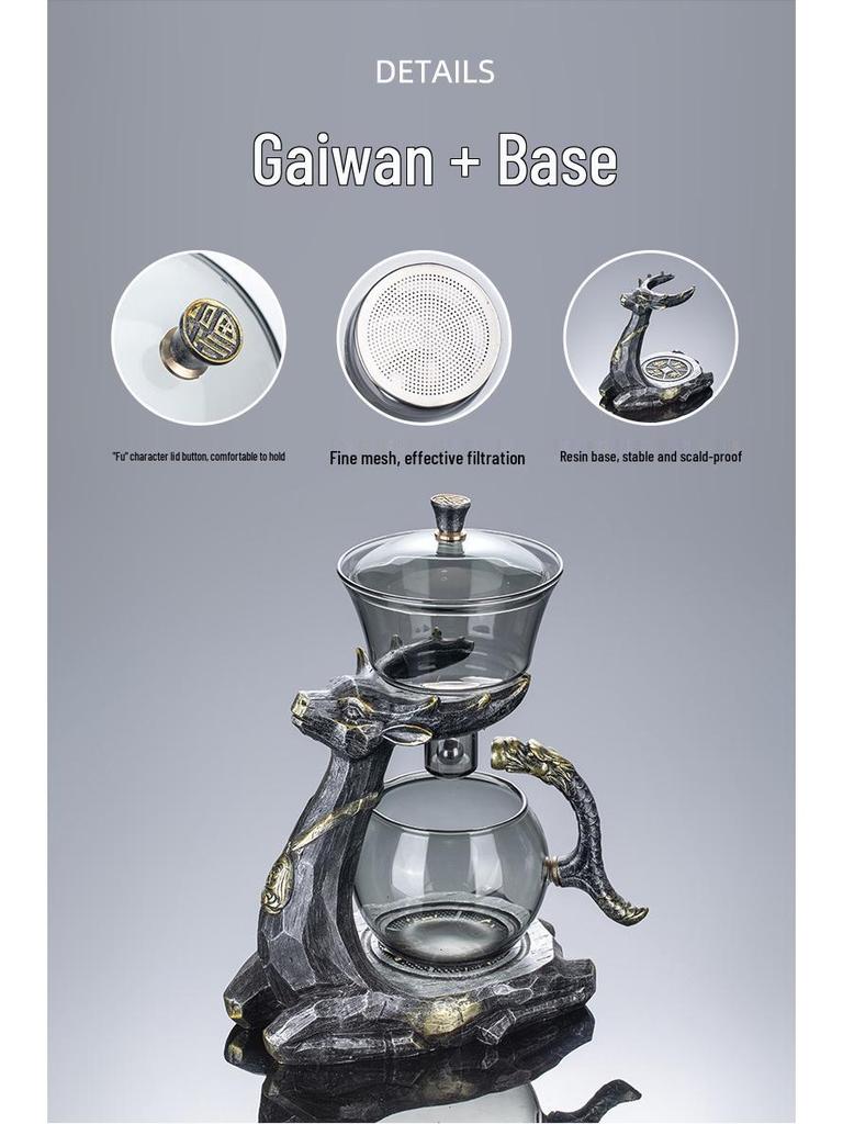 2025 High-End Automatic Glass Tea Set with Magnetic Teapot and Kung Fu Cups