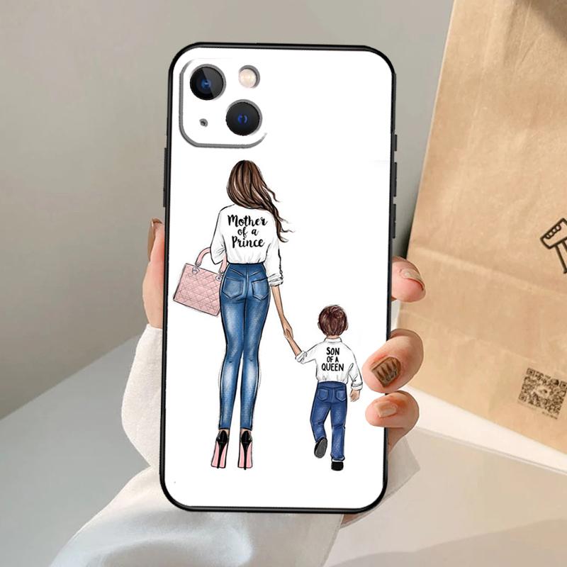 

Super Mom Baby Girl Son Daughter Phone Case For iPhone 17 Air 16 15 14 13 11 12 Pro Max 13 12 mini 15 16 Plus 16e Cover Coque iPhone 16e