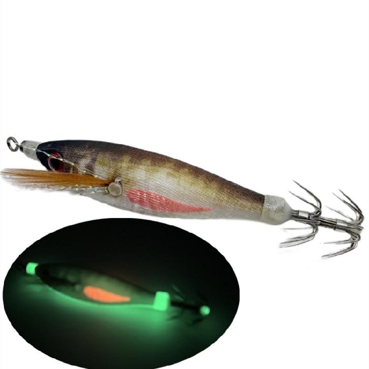 8cm 6g Fishing Lures Glow Jig Hook Shrimp Lures Baits Squid Jig Artificial Hard Baits Squid Jig Cuttlefish Hook