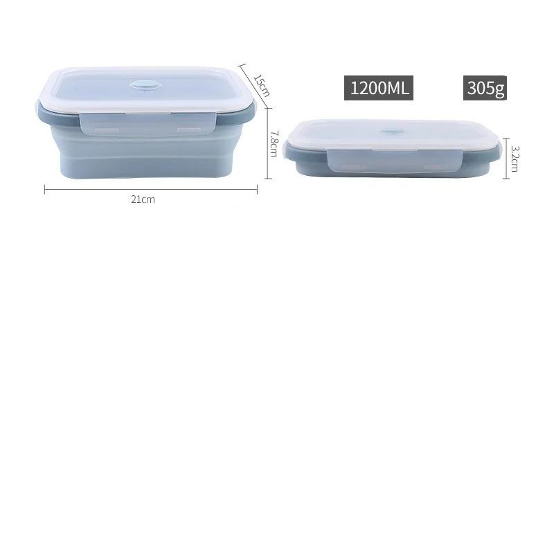 Silikon faltbare Bento-Box 1/3 Stück zusammenklappbare tragbare Lunchbox für Lebensmittel Geschirr Behälter Schüssel Lunchbox Tischgeschirr