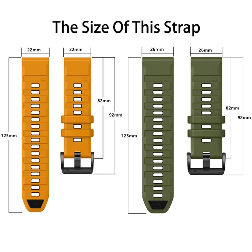 Compatible with Garmin Frnix 8 51mm 47mm Watch Bands Silicone Quick Release Straps For Fenix E 7 7X 6 6X Pro 5 5XPlus Smartwatch