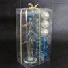 Fourcart Cute Glass Christmas Tree Ornament Set: Ball Tree Snow Blue x 3