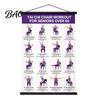 Wandbehang Fitnessposter Tai Chi Trainingsrolle Poster, Sitz-/Gehbewegungen Anleitung, Großformat Übungswerkzeug Hochauflösende Tafel