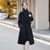 Autumn and Winter New Fashion Fringed Scarf Double-sided Wool Coat Women's Long Temperament Wool Coat