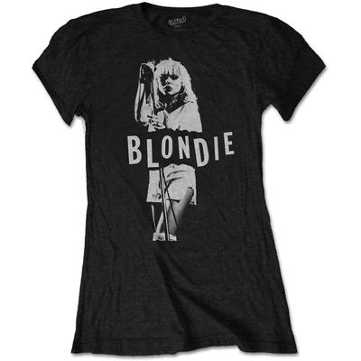 Женская футболка Blondie: микрофон. Стоять