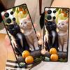 Cute cartoon cat illustration Phone Case For Samsung Galaxy S26 S25 S24 S23 S22 S21 S20 Ultra Plus FE 5G Black Soft TPU