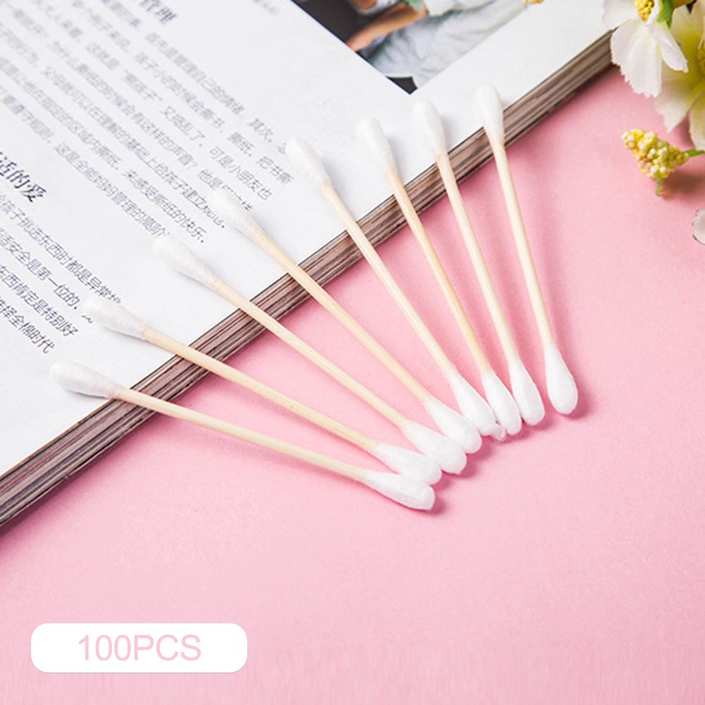 100 Stück Wattestäbchen Biologisch abbaubare Wattestäbchen Multifunktionale Bio-Wattestäbchen für Ohren Make-up Tägliche Reinigung
