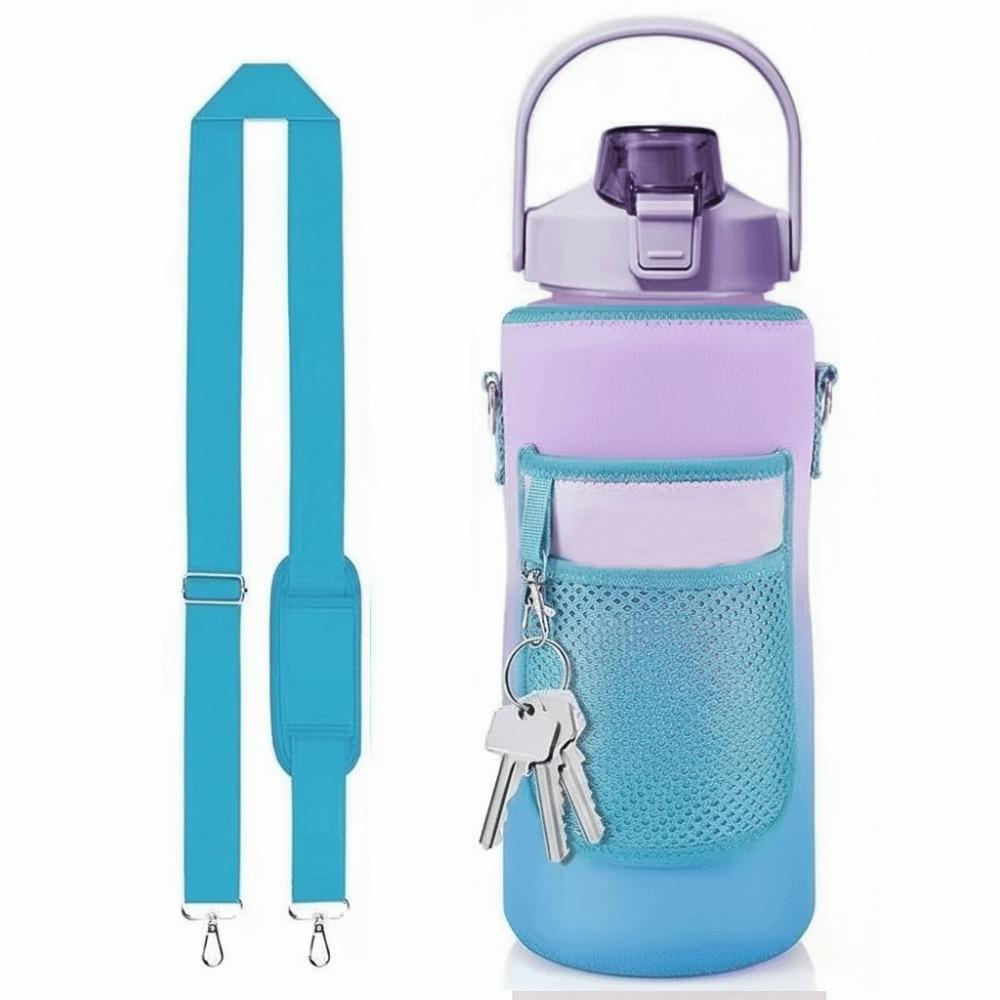 Half Gallon Water Bottle Cover 2L Capacity Thermo Pouch Carrying Strap Water Bottle Case  Gym