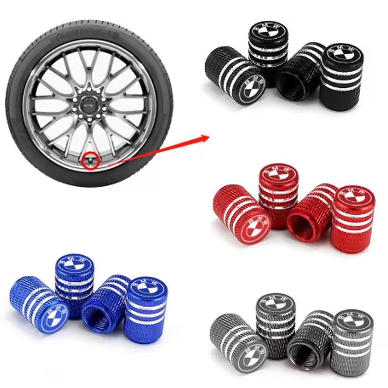 4PCS Car Wheel Tire Valve Stem Caps Decorative Auto Exterior Accessories For BMW E36 E39 E46 E60 E90 E90 F01 F10 F30 E93 G01 G20 RF6