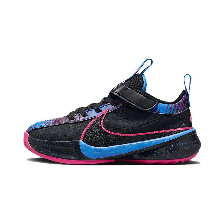 

Nike Freak 5 Abrasion Resistant Low top Children s Basketball Shoes Black Blue Pink Kids FB8980-400 28