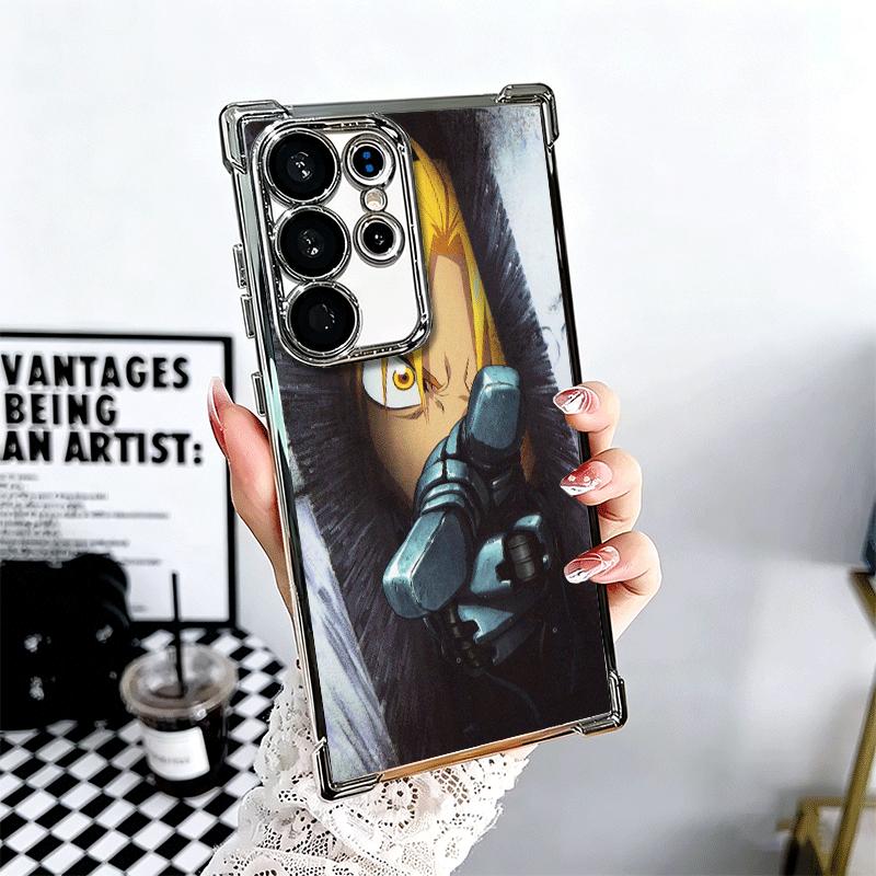 F-ullmetal A-Alchemist Anime Plating Phone Case For Samsung Galaxy S24 S25 FE S26 Edge S23 Ultra S22 S21 Plus S20 Anti-Fall Aira