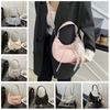 Borsa a Spalla Grande Capacità con Spalline ad Arco Colore Unico Stile Francese Borsa a Mano Ins PU Hobo Bag Streetwear