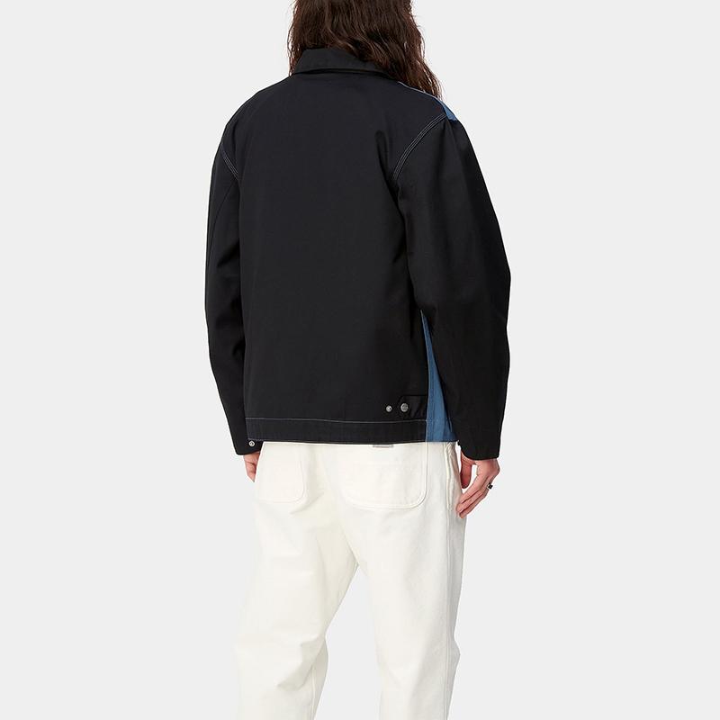 Carhartt WIP SS24 Module Script Jacket Front Zipper Embroidered Logo Long Sleeve Jacket Unisex Jacket Blue I032977-23M-01