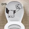 Toilettenaufkleber mit Rollenpapier, wasserdicht, abnehmbar, selbstklebend, PVC, für Wohnzimmer, Badezimmer, Wandkunst, Toilettensitzdeckel, Dekoration, Aufkleber