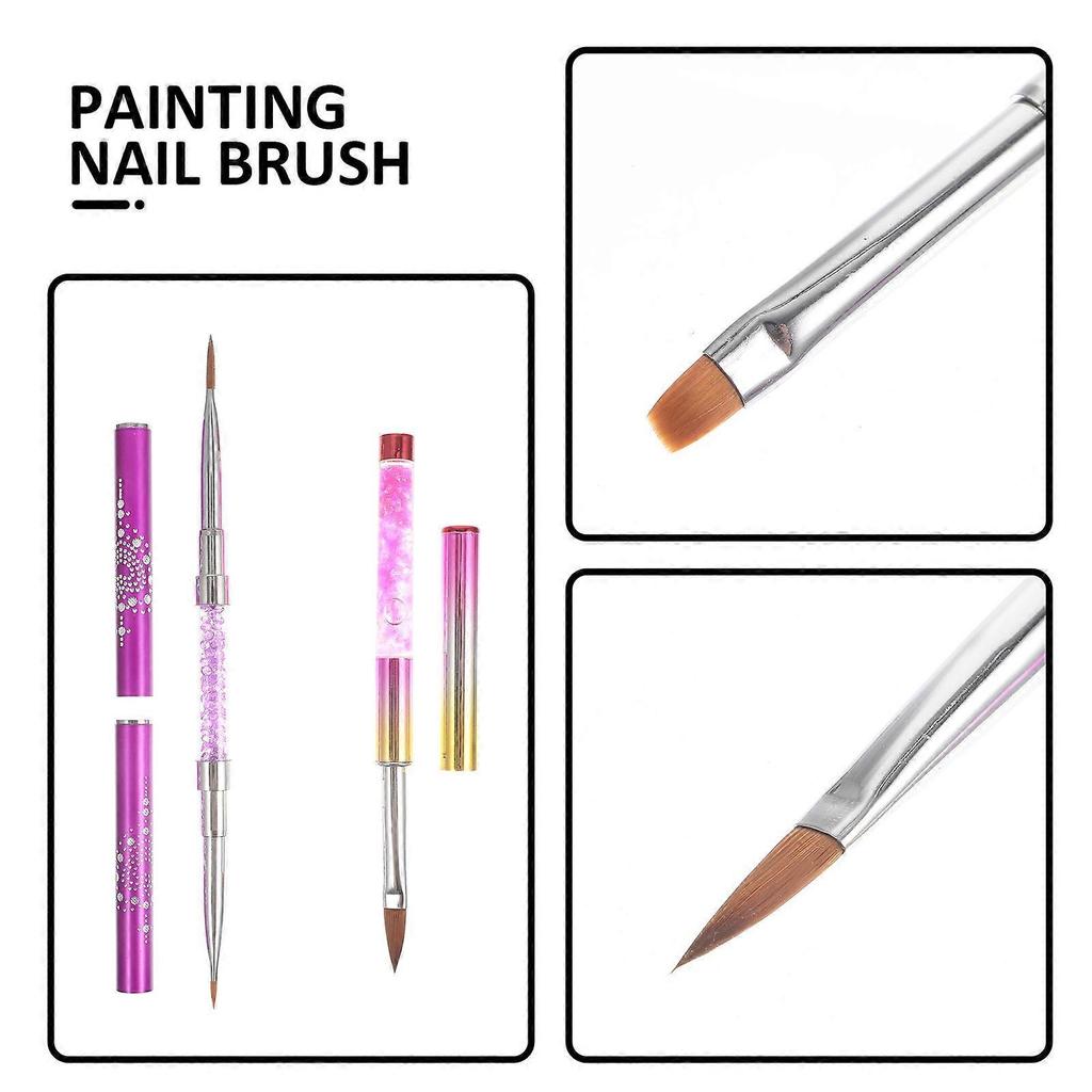 Nail Salon Pen Brushes for Painting Nail Art 2Pcs Pack