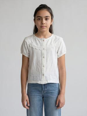 Girl Regular Fit White Top