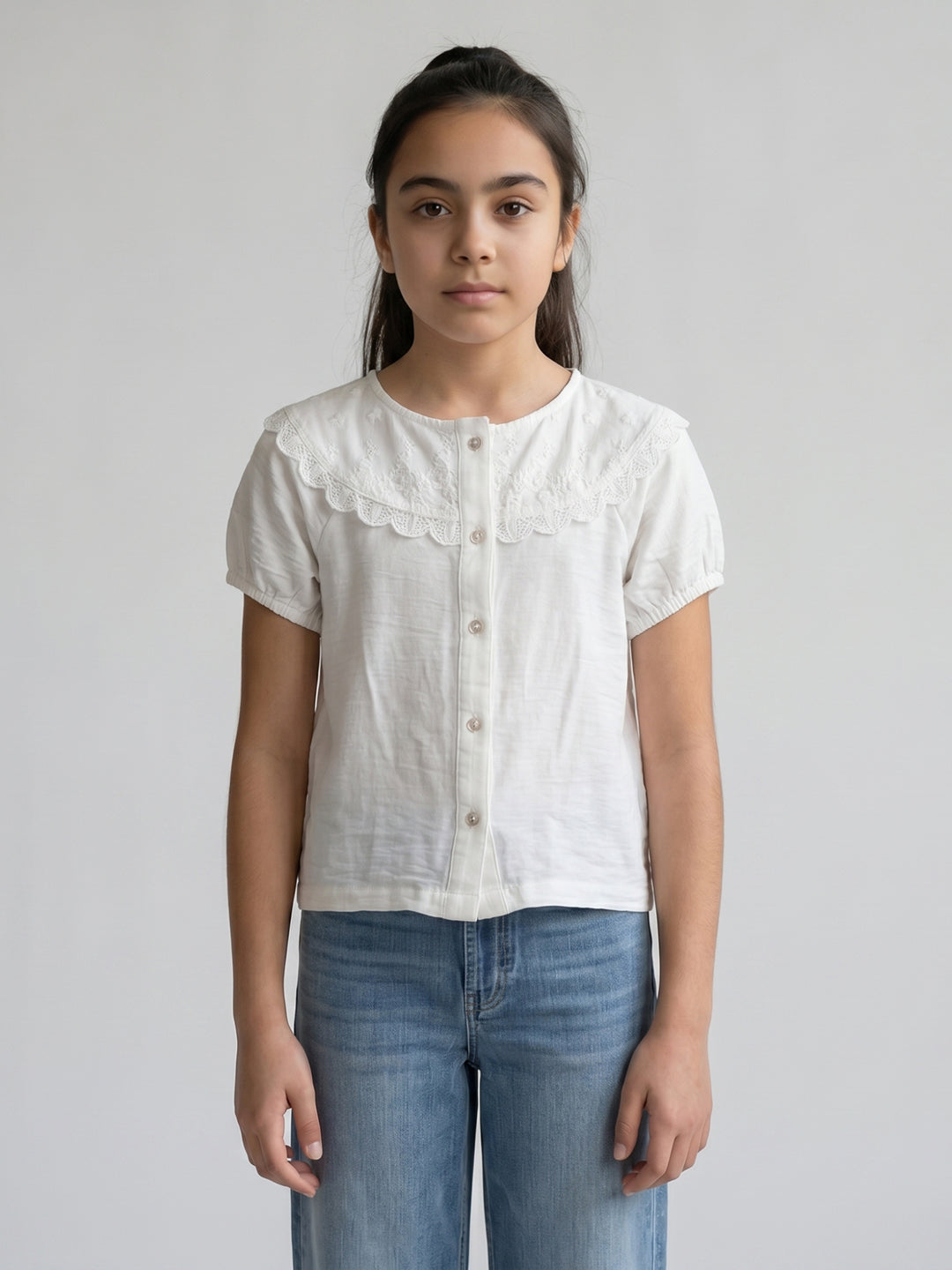 Monte Carlo Girl Regular Fit White Top 7-8 Years белый