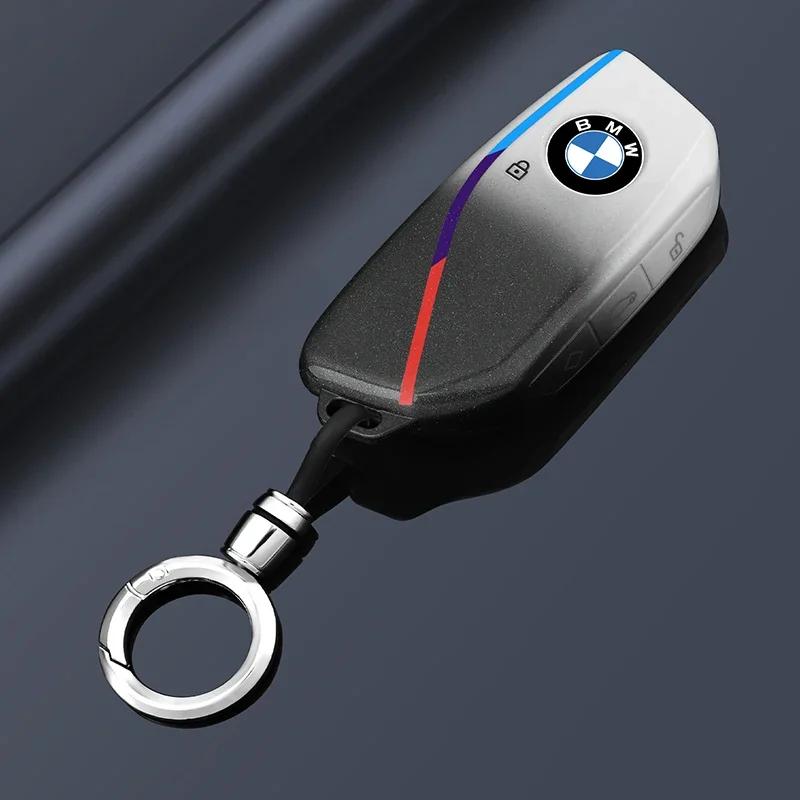 BAGD7 Car Sticker Car Key Fob Ring Chain Cover Case For BMW 530i 540i 550e 750e 740i 760i X1 X2 X5 X6 X7 M5 iX1 iX2 iX XM I5 I7 2024 2