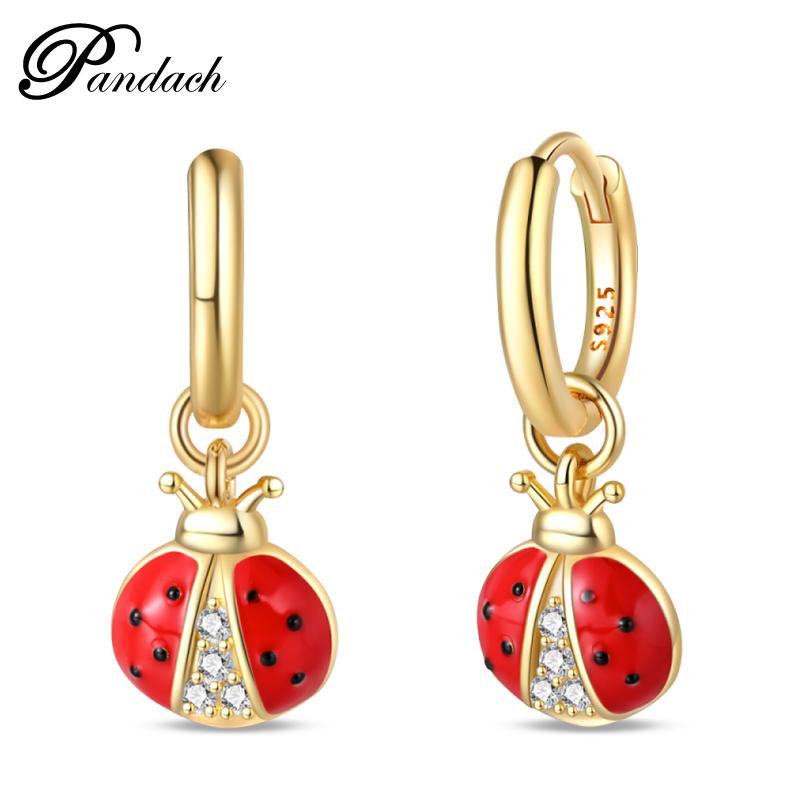 Brincos Exquisitos de Abelha, Borboleta e Joaninha em Prata de Lei 925 Para Mulheres Românticos Brincos em Forma de Coração Rosa Joias para Festa de Casamento