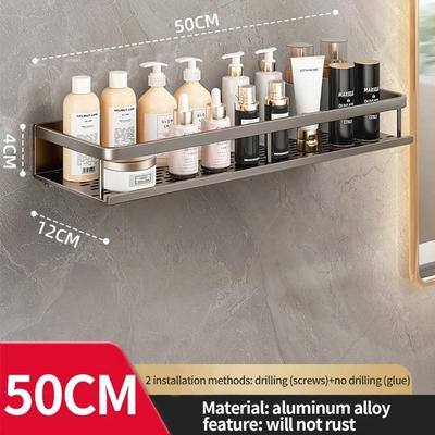 1PC Punch-Free Badezimmer Rack Badezimmer Regal Toilette Platz Aluminium Kein Bohren Hängen Rack Badezimmer Organizer Hängen Auf Die Wand