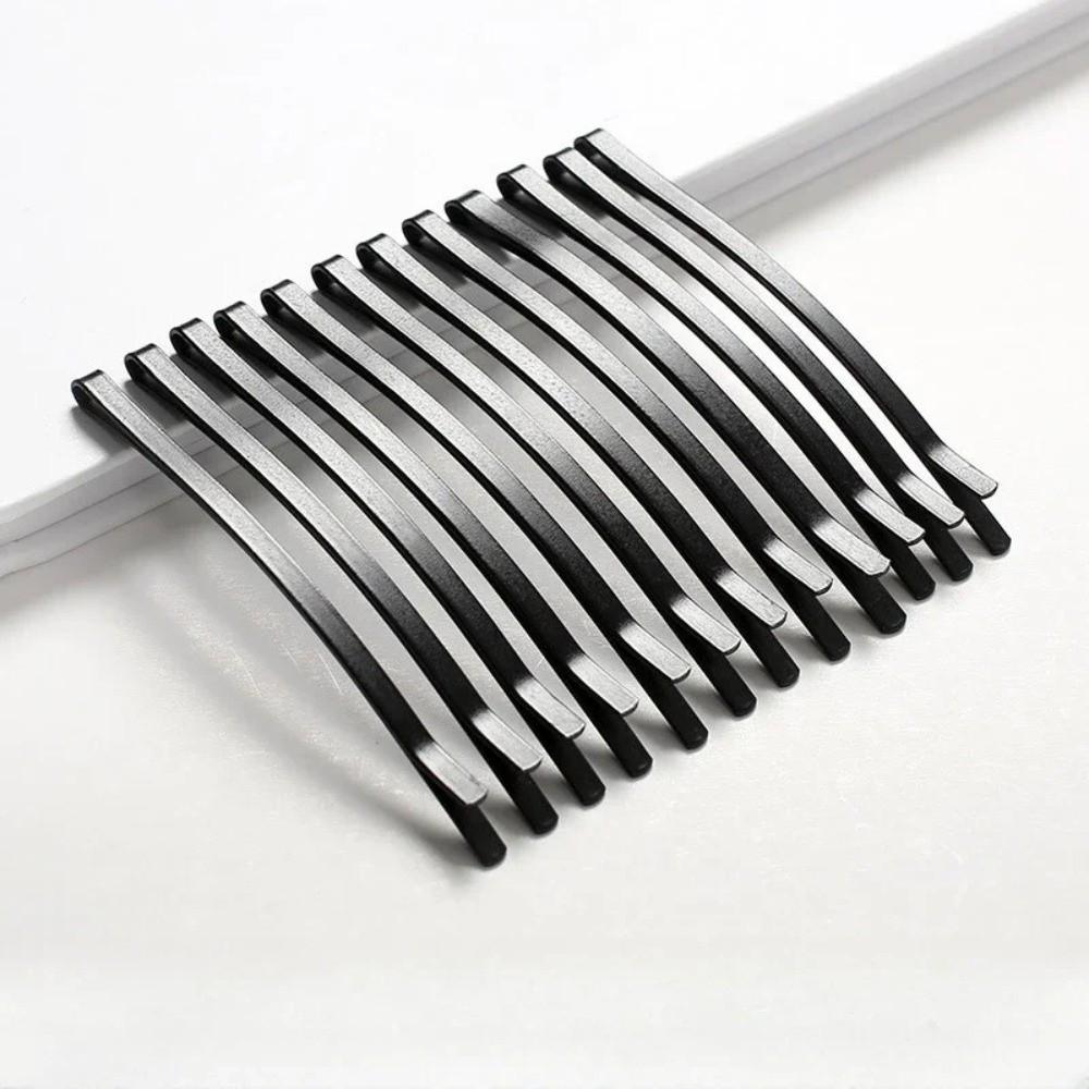 6/12Pcs 6.5/8.5CM Black Hair Clips Arc-shaped Barrette New Hairpins  Headdress