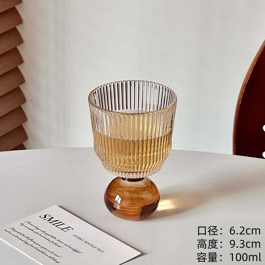 Sevimli Küre Tabanlı Cam Yaratıcı Orta Yüzyıl Viski Bardağı Baijiu Bardağı Çay İçme Bardağı Meyve Suyu Bardağı